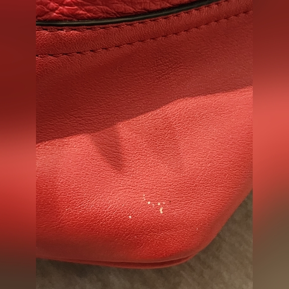 Coach Hadley Luxe Grain Leather Zip Satchel Red - Picture 9 of 14